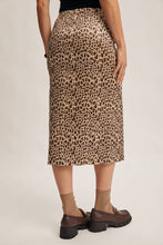Load image into Gallery viewer, Wild Side Leopard Print Satin Midi Skirt