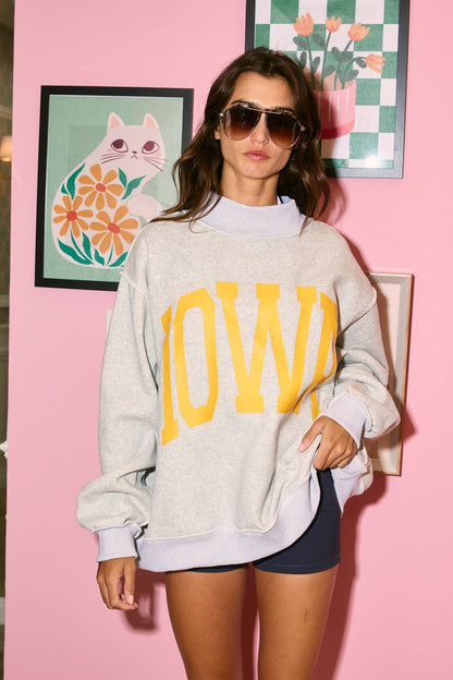 IOWA Reversible Mock Neck Sweatshirt
