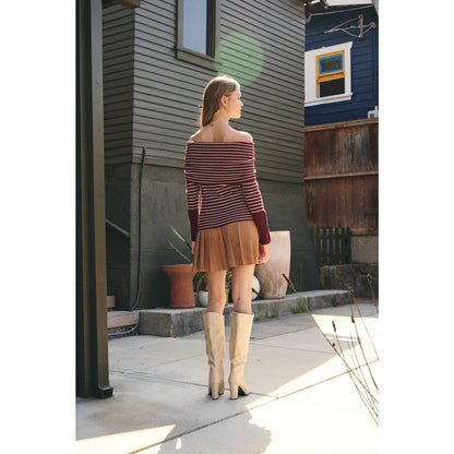 Rodeo Romance Vegan Suede Pleated Mini Skirt