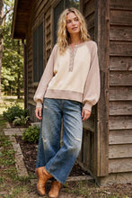 Load image into Gallery viewer, Color Block Henley Sweater