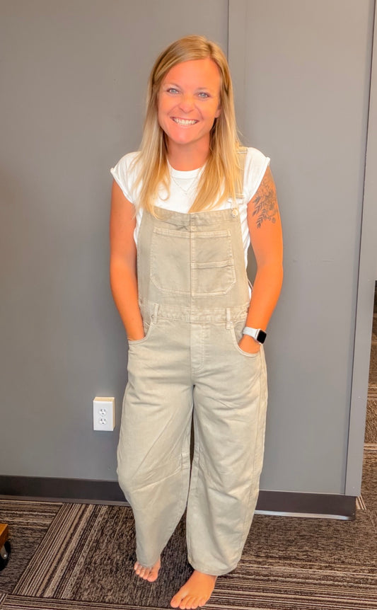 Easy Days Wide Leg Cropped Overalls