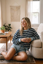 Load image into Gallery viewer, Oversized French Terry Striped Sweatshirt