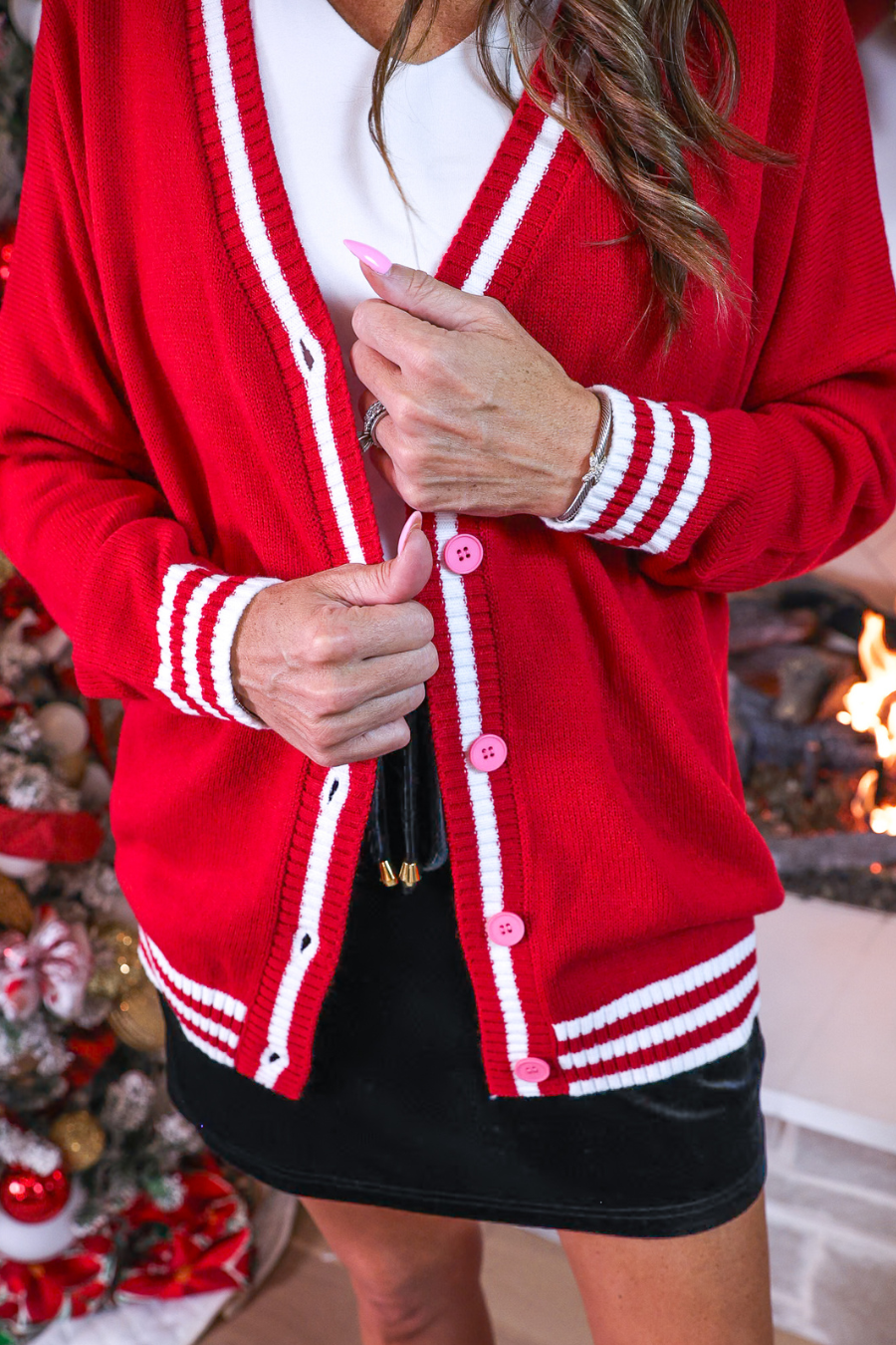 Candy Cane Relaxed Cardigan