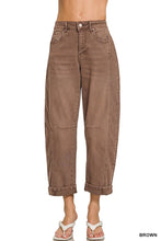 Load image into Gallery viewer, Splash of Color Barrel-Leg Cropped Denim Pants