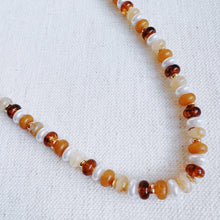 Load image into Gallery viewer, Golden Earth Gem Beaded Necklace – Warm-Toned Beads with Natural Elegance