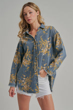 Load image into Gallery viewer, Wildflower Wishes Floral Denim Relaxed Shacket