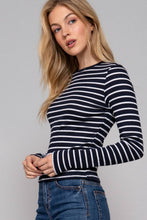 Load image into Gallery viewer, Stripes &amp; Vibes Long Sleeve Striped Knit Top