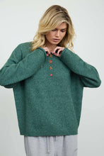 Load image into Gallery viewer, NOVELTY HOLIDAY BUTTON HENLEY PULLOVER SWEATER