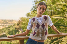 Load image into Gallery viewer, Plaid &amp; Proper Argyle Pattern  Button Down Knit Cardigan Vest