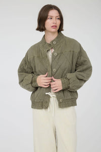 Morning Fog Mineral Washed Quilted Jacket