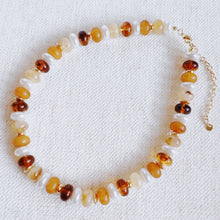 Load image into Gallery viewer, Golden Earth Gem Beaded Necklace – Warm-Toned Beads with Natural Elegance