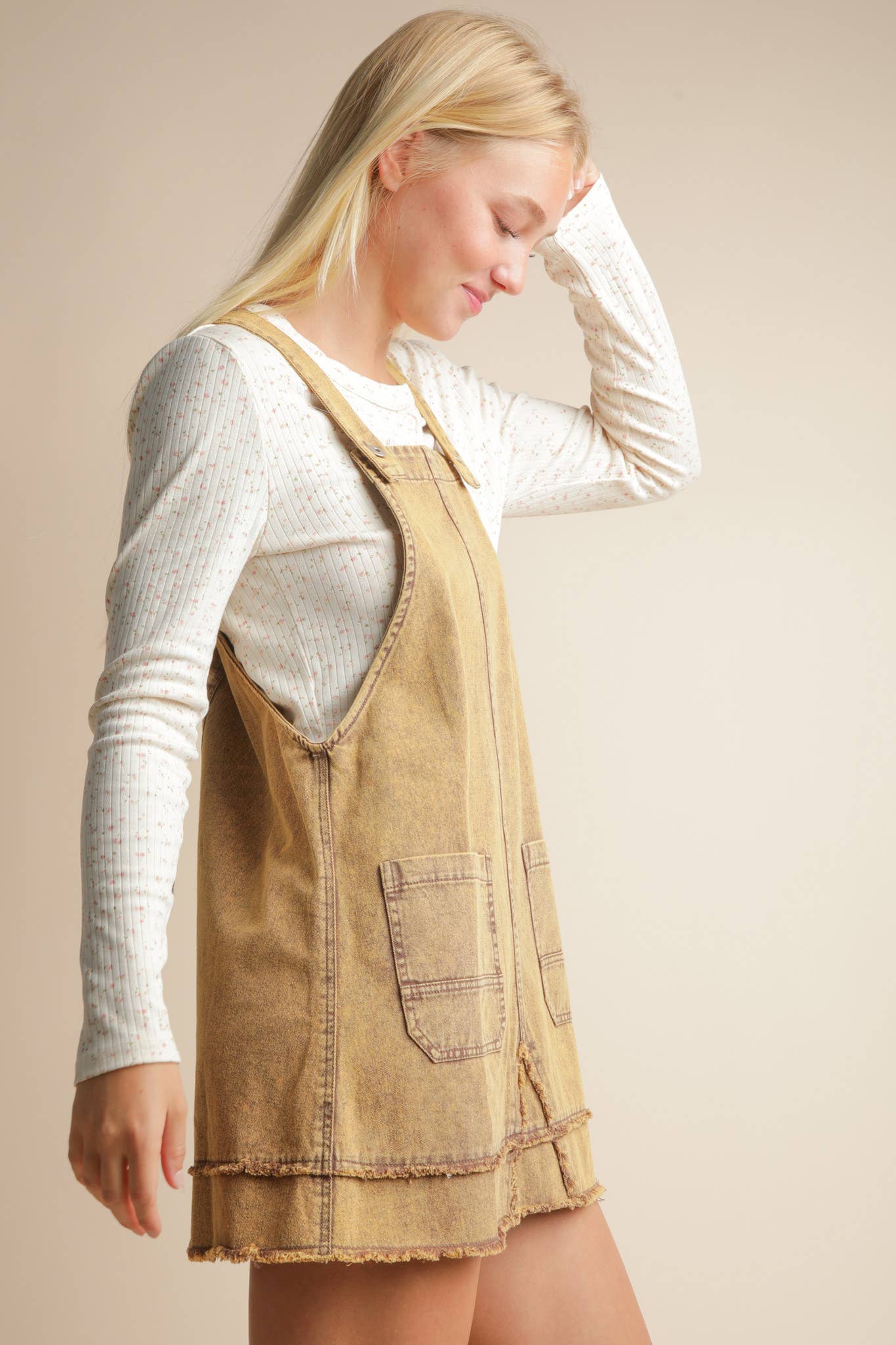 All Washed Up Denim Overall Mini Dress