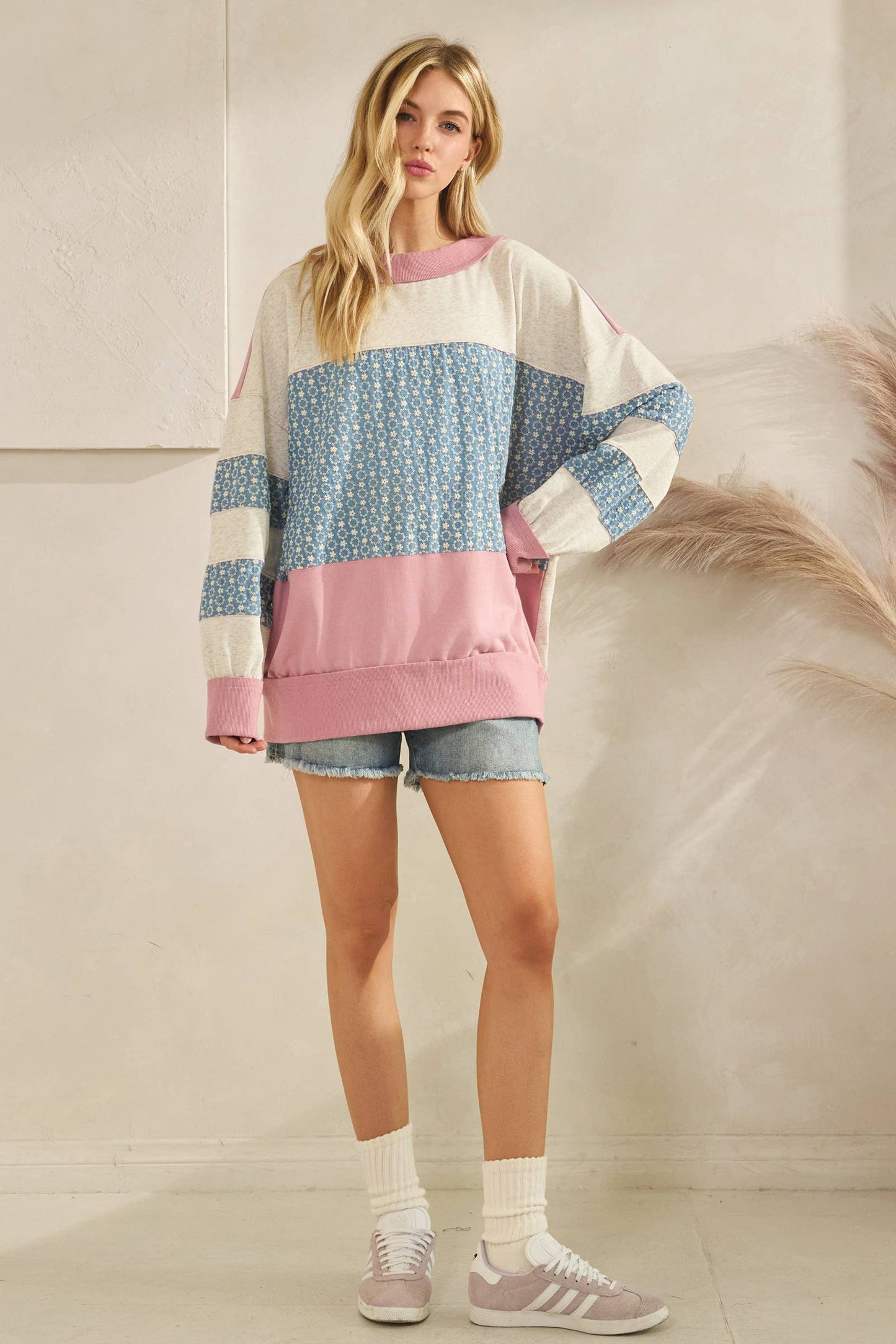Retro Patchwork Sweatshirt