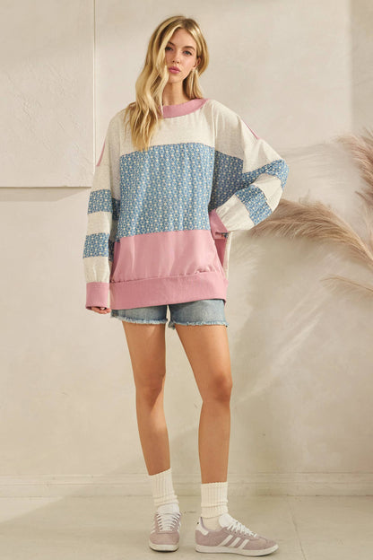 Retro Patchwork Sweatshirt