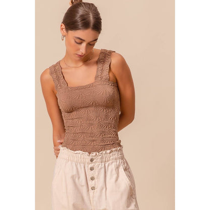 Always In Bloom Floral Jacquard Seamless Tank Top