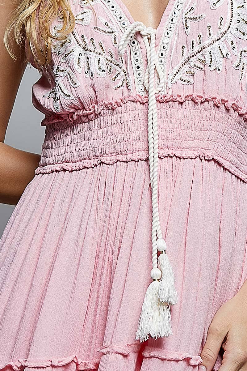 Southern Stitch Denim Embroidered Dress
