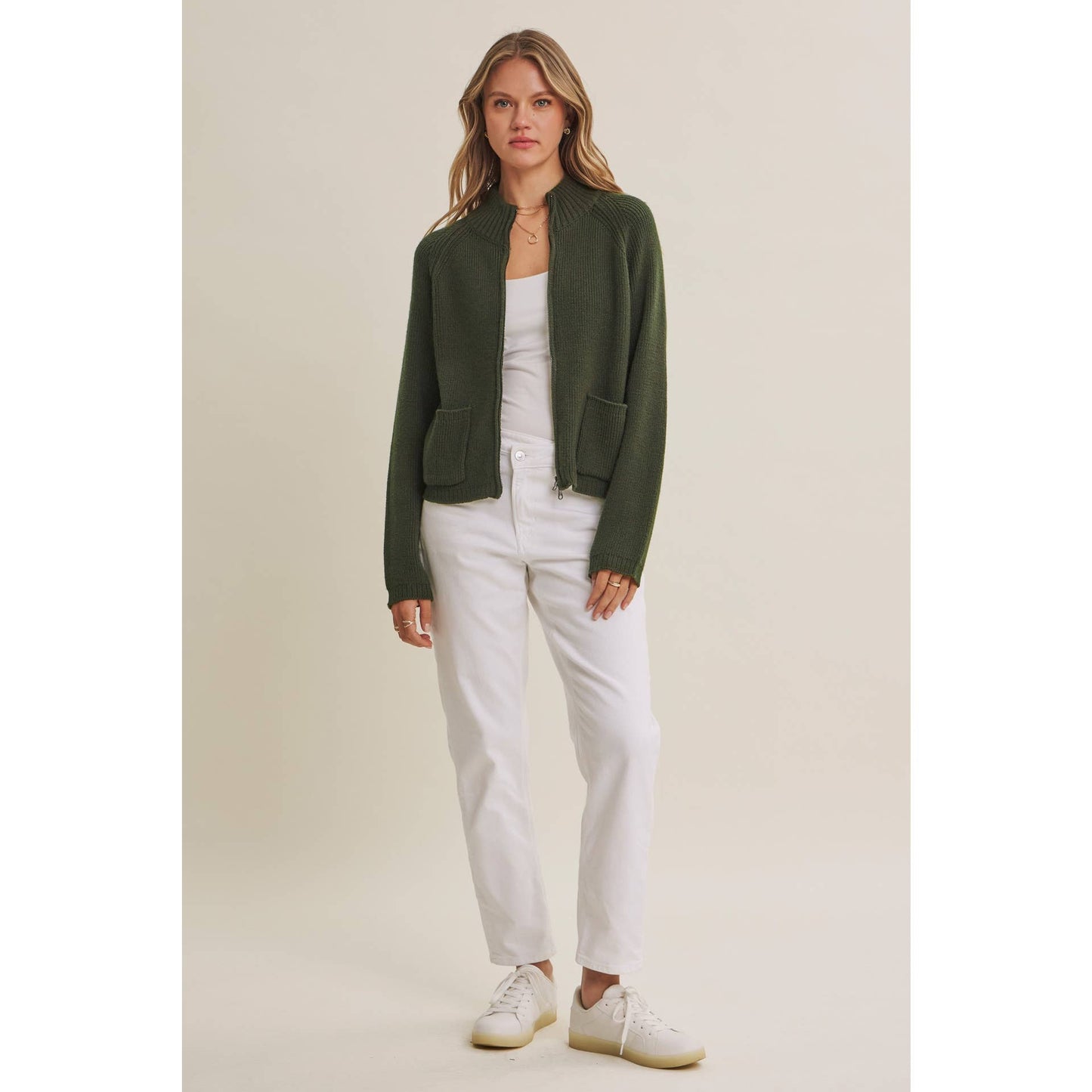Simple Comfort 2-Way Zip Everyday Sweater Jacket With Pockets
