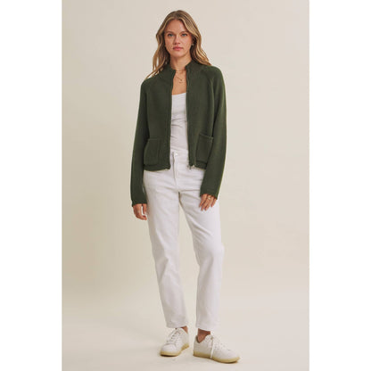 Simple Comfort 2-Way Zip Everyday Sweater Jacket With Pockets