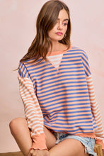 Load image into Gallery viewer, Pop of Color Striped Pullover Top