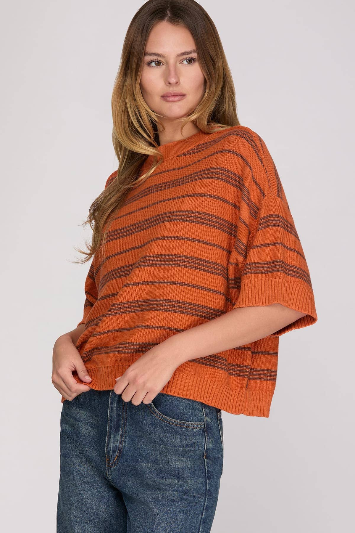 Autumn Adventures Striped Knit Sweater Top