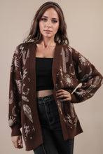 Load image into Gallery viewer, Oversized Western Graphic Knit Sweater Cardigan