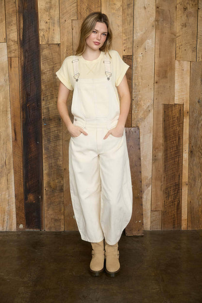 Easy Days Wide Leg Cropped Overalls