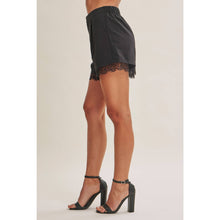 Load image into Gallery viewer, After Hours Lace Trim Classic Tailored Pleated Shorts