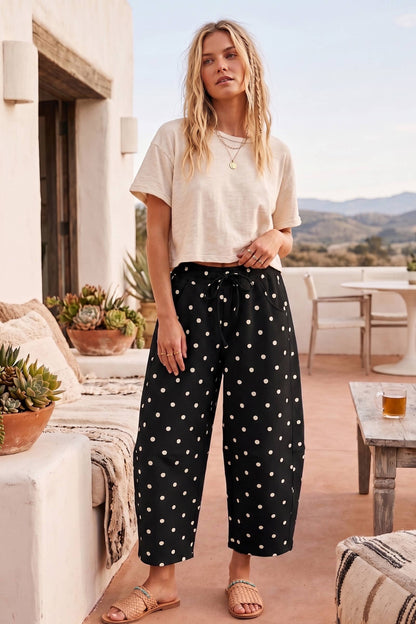 Effortless Days Polka Dot Barrel Pants