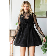Load image into Gallery viewer, Midnight Smokeshow Sleeveless V Neck Pleated Romper