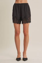 Load image into Gallery viewer, Soft Evening Satin Lace Elastic Waist Shorts