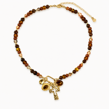 Load image into Gallery viewer, Multi Bead Cross Cluster Charm Necklace