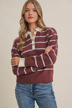 Load image into Gallery viewer, Modern Heritage Stripe Henley Twofer Sweater Top