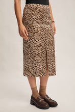 Load image into Gallery viewer, Wild Side Leopard Print Satin Midi Skirt