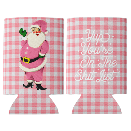 Funny Christmas Santa Shit List Can Cooler