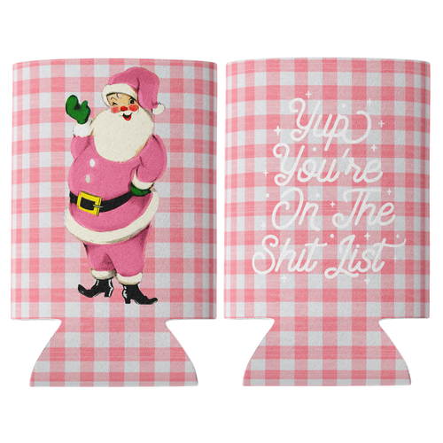 Funny Christmas Santa Shit List Can Cooler