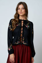 Load image into Gallery viewer, Western Wildflower Embroidered Top