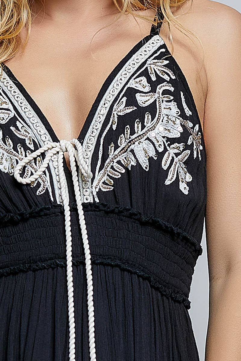 Southern Stitch Denim Embroidered Dress