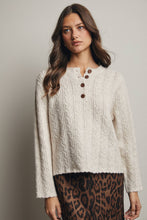 Load image into Gallery viewer, Buttoned Up &amp; Cozy Cable Knit Henley Sweater