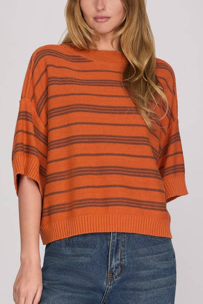 Autumn Adventures Striped Knit Sweater Top