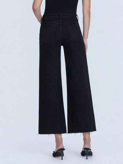 Onyx Cropped Wide Leg Jeans