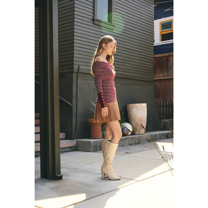 Rodeo Romance Vegan Suede Pleated Mini Skirt