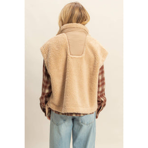 Cool Weather Vibes Sherpa Vest with Tie-Up Side Details