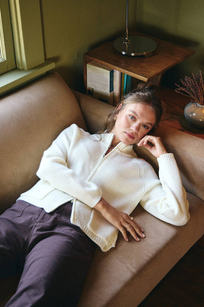Simple Comfort 2-Way Zip Everyday Sweater Jacket With Pockets