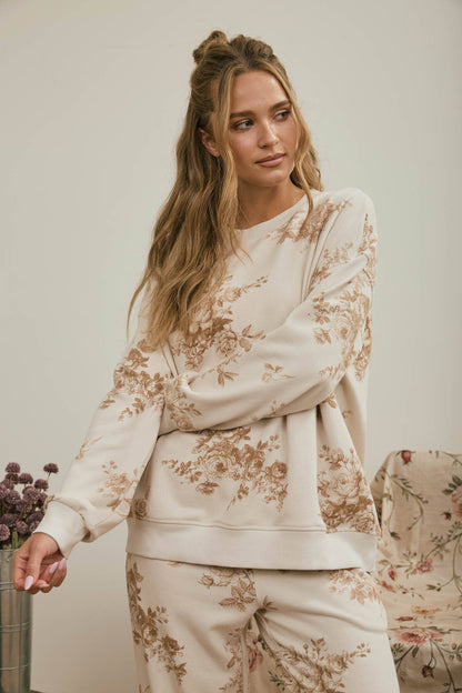 Autumn Daydream Floral Crew Neck Top