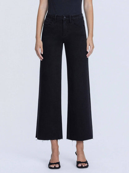 Onyx Cropped Wide Leg Jeans