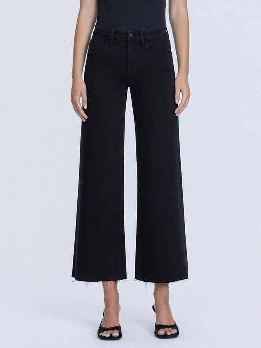 Onyx Cropped Wide Leg Jeans