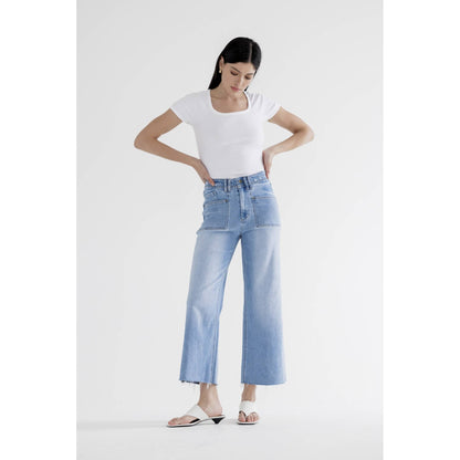 Take The High Road Cropped Wide Leg Jeans