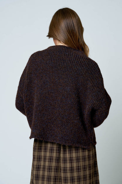 MOCK NECK LONG SLEEVE OVERSIZED KNIT SWEATER