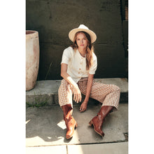 Load image into Gallery viewer, Easy Day Relaxed Gingham Cotton Barrel Leg Pants
