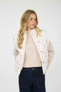 POLKA DOT & BOW PATTERN PUFFER VEST